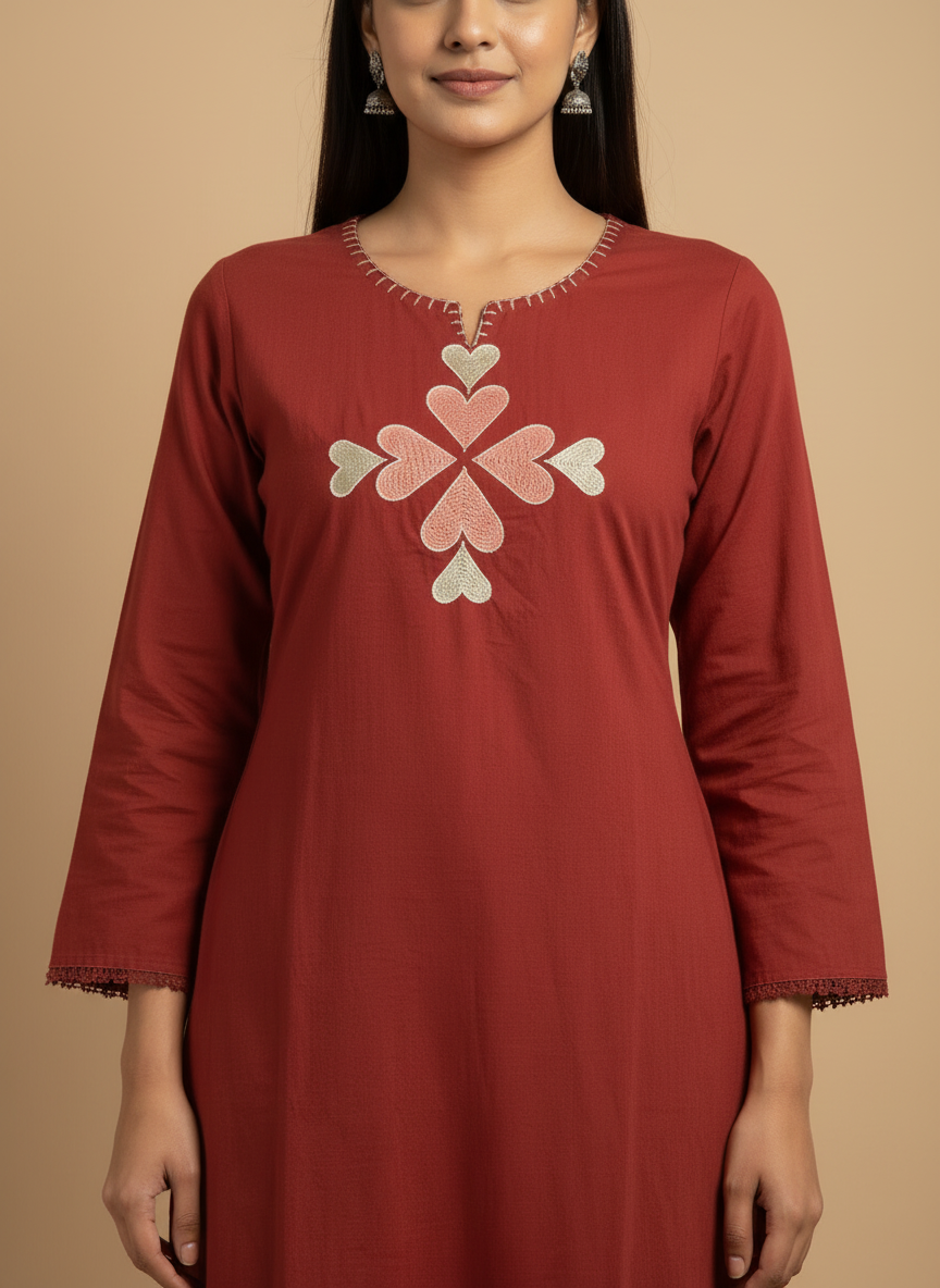 Ruhvi – Heartwork Kurta Set