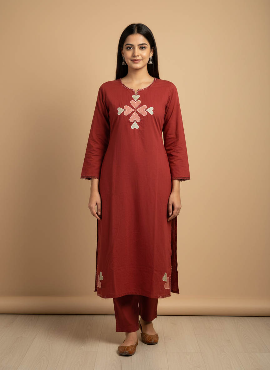 Ruhvi – Heartwork Kurta Set